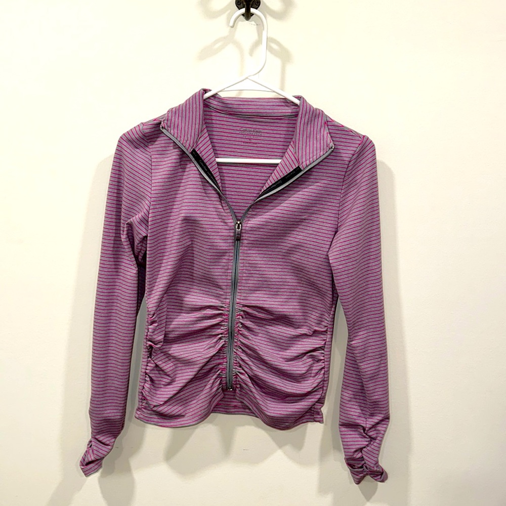 3/$15  Calvin Klein Performance Lightweight Striped Jacket‎ XS
